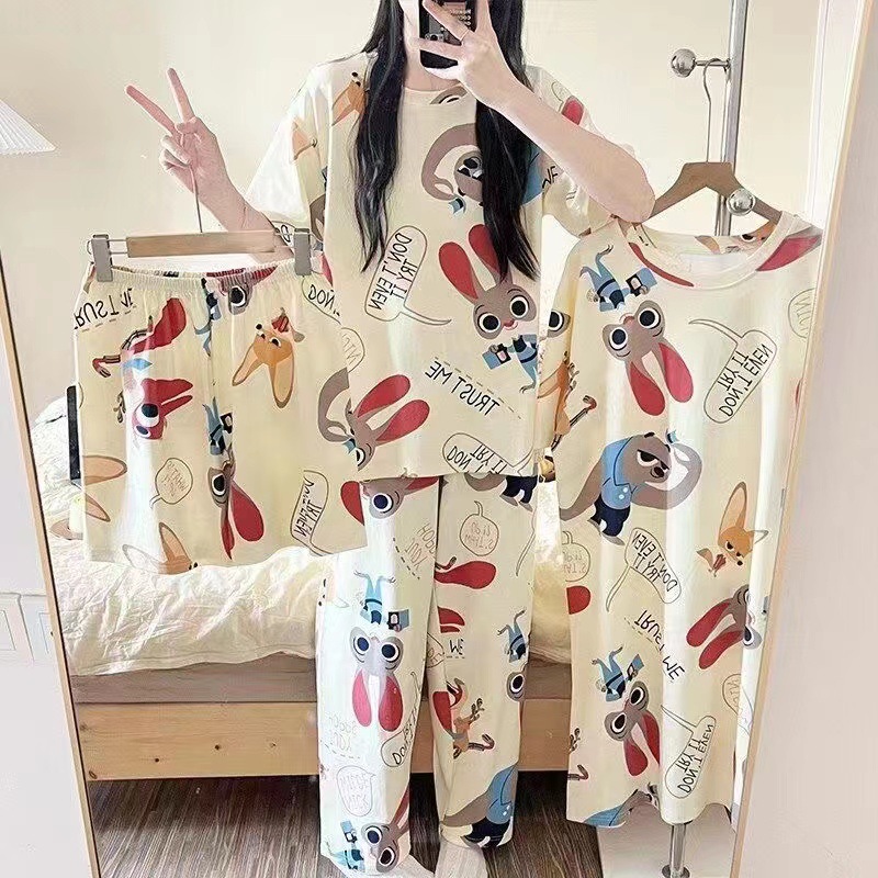 睡衣睡袍四件套